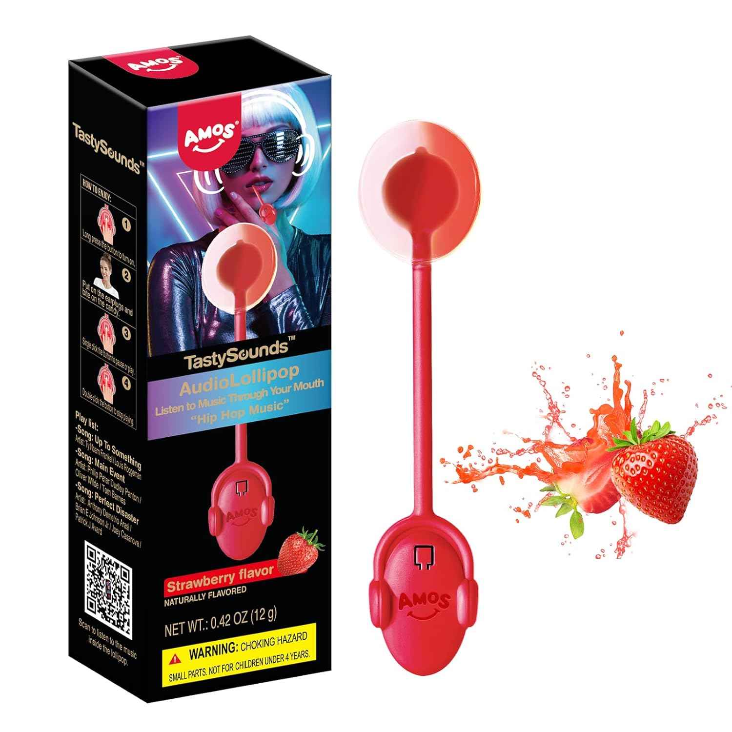 Amos Music Lollipop Candy – Romantic Valentine's Day Gift for Couples, Audio Singing Candy Novelty