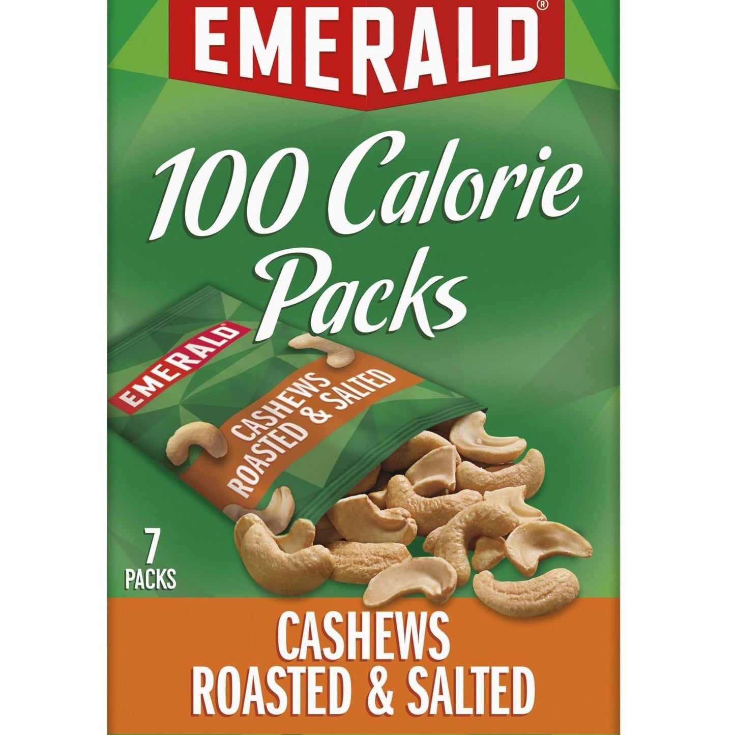 Emerald Nuts Roasted and Salted Cashews 7ct – Single-Serve Office Snack Pack for Focus Breaks and Commuter Bag Energy