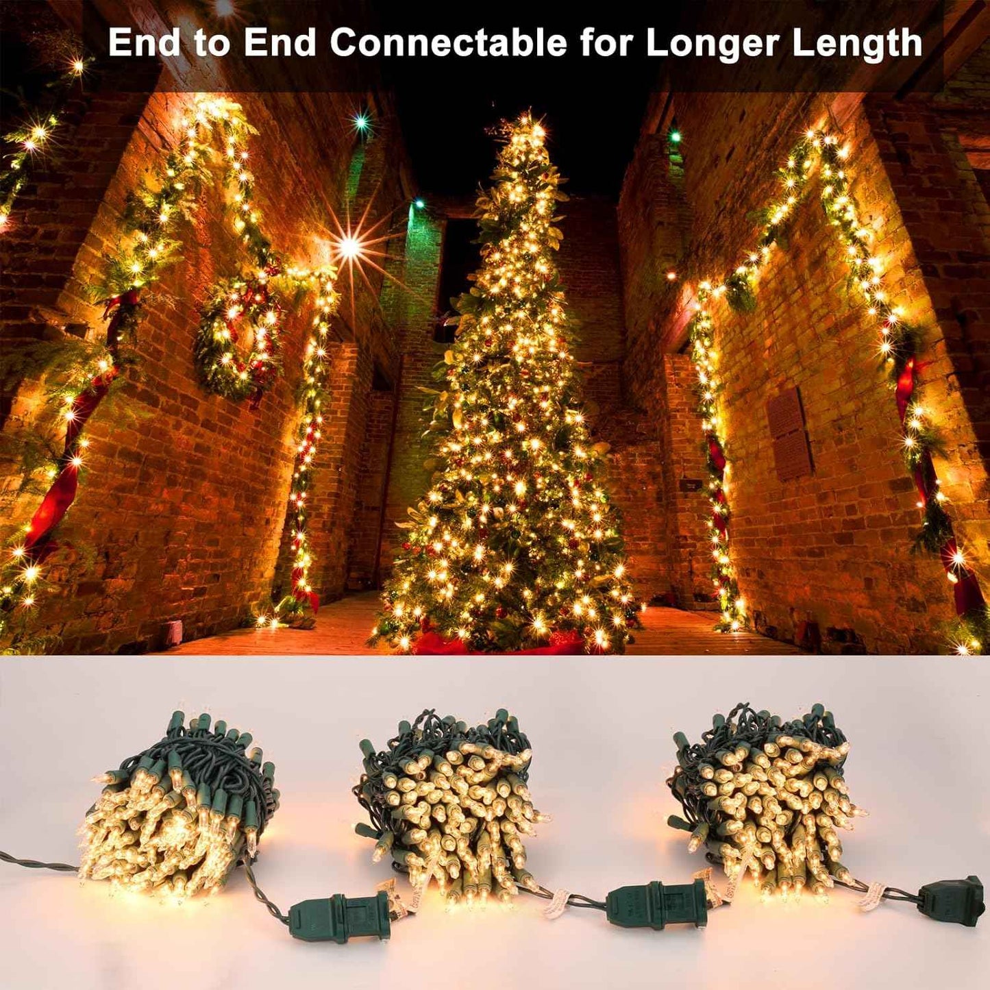 BrizLabs Warm White Christmas Lights – Thoughtful Holiday Gift for Home Decorators and New Homeowners, 2 Pack