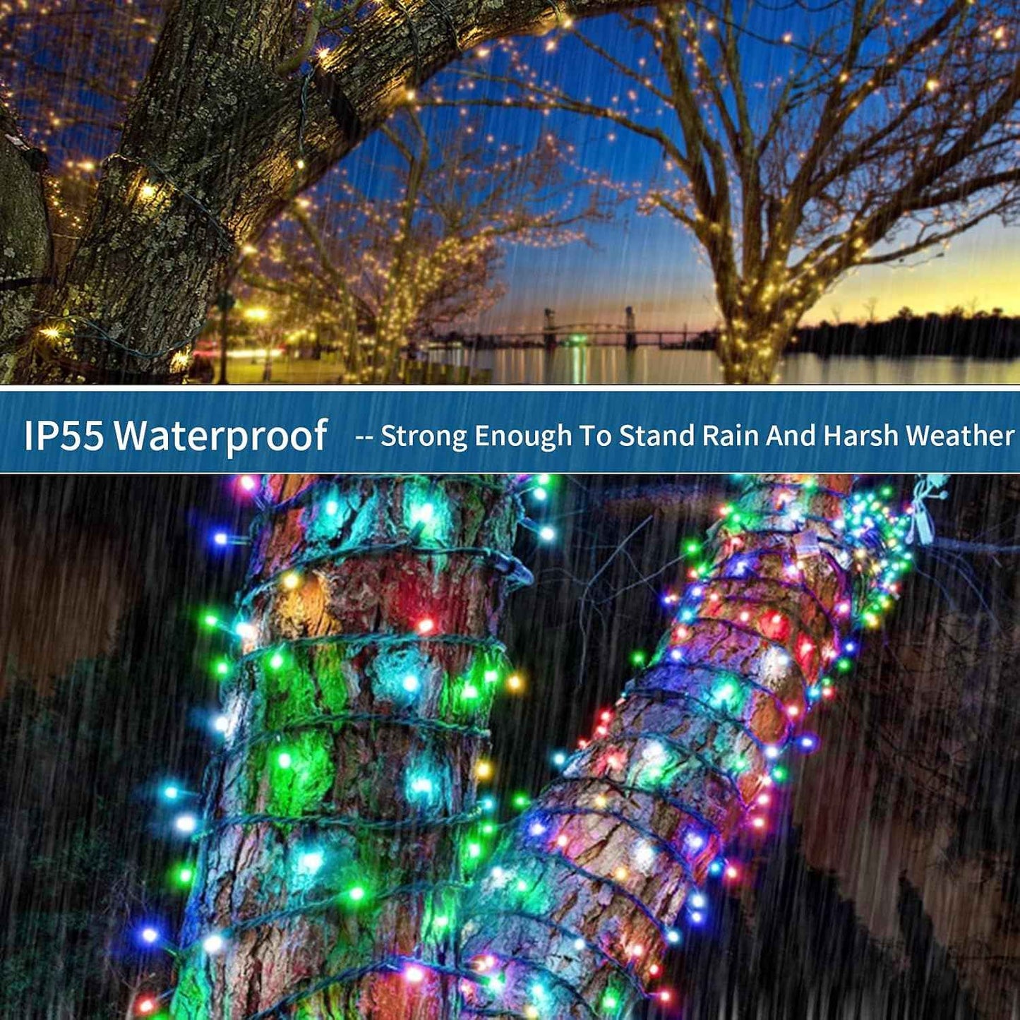 LumifyHome Weatherproof Fairy Lights 300 LED End-to-End Connectable 324FT Coverage for Garden Fence Roofline