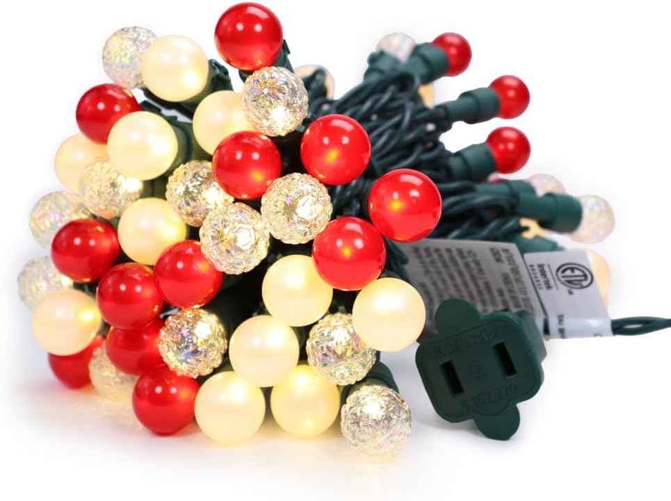 Addlon Pearlized G15 Globe String Lights – Patio and Backyard Holiday Decor with Waterproof Connectable Design Up to 684ft