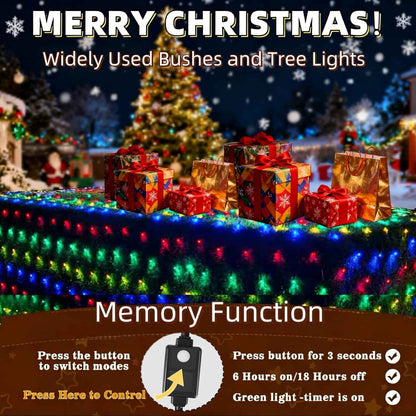 HYH Christmas Net Lights – Thoughtful Holiday Gift for Her, 12FT x 5FT 360 LED Mesh Net for Mom, Hostess, and Home Decor Lovers
