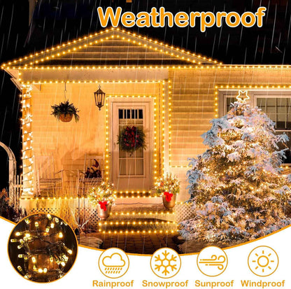 Decute Domed LED Fairy Lights – Golden Warm White Wall Accent Lighting, 105FT Dimmable String Lights for Apartment Ambiance