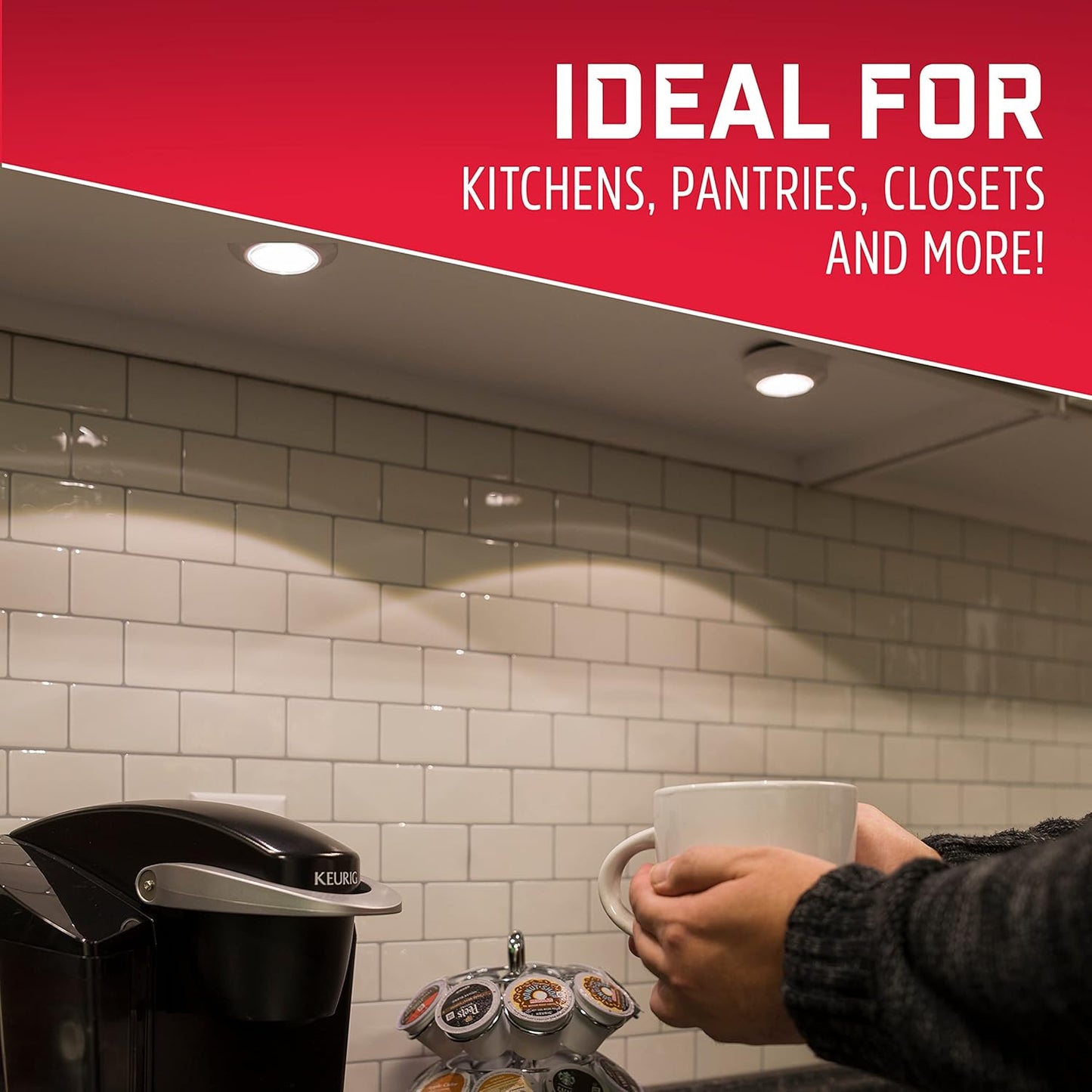 Energizer LED Puck Lights – Cozy Under-Cabinet Glow for Modern Kitchens and Living Rooms