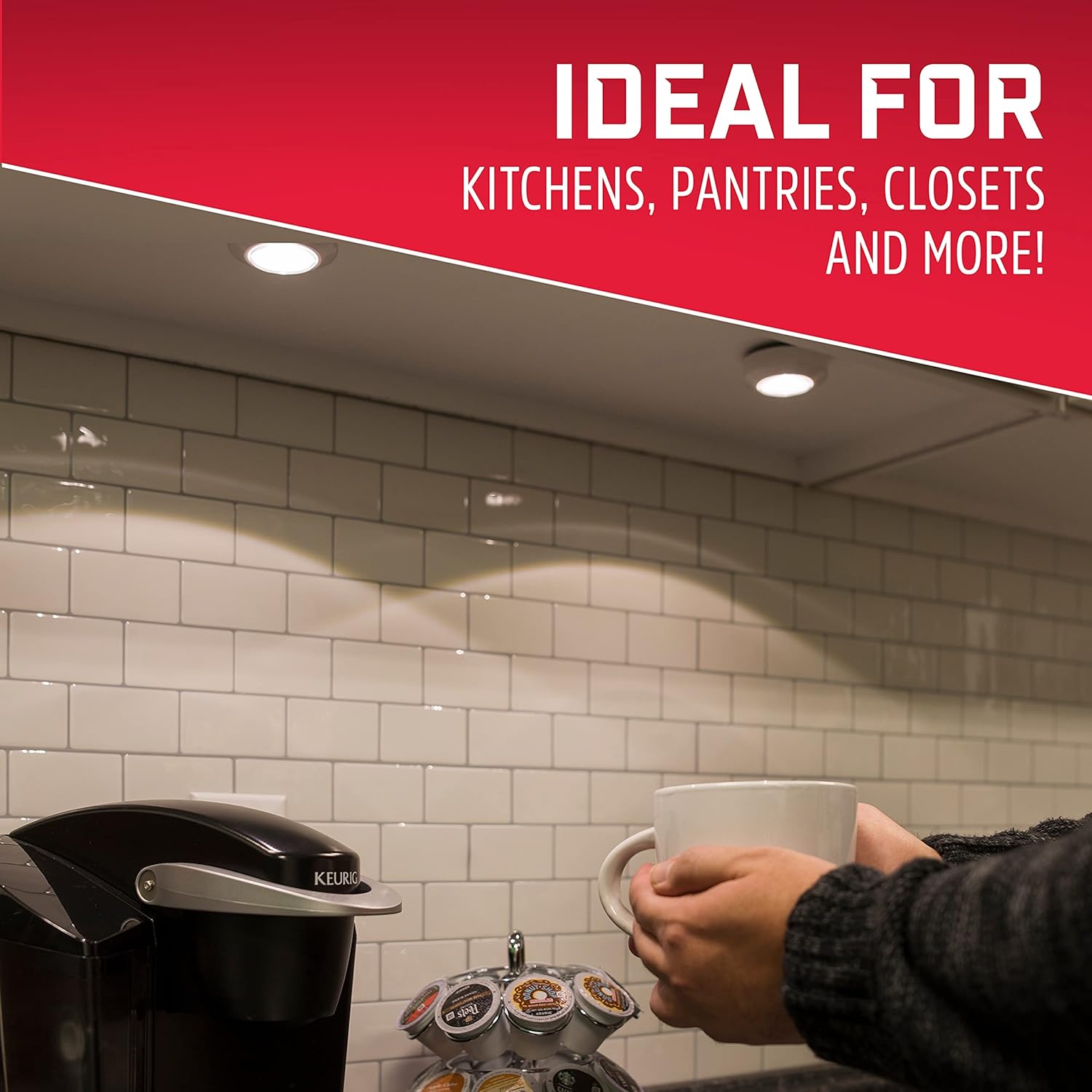 Energizer LED Puck Lights – Cozy Under-Cabinet Glow for Modern Kitchens and Living Rooms