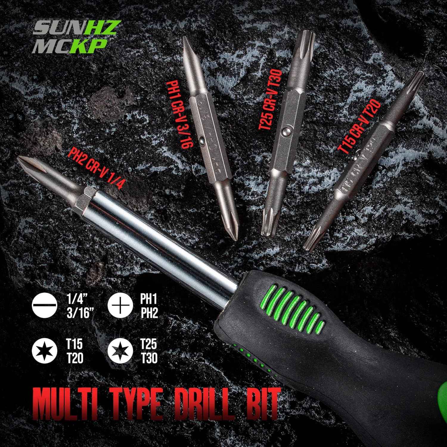 SUNHZMCKP 8 in 1 Screwdriver Set – Thoughtful Birthday Gift for Dad, Handy Multi-Bit Tool for Home Repairs