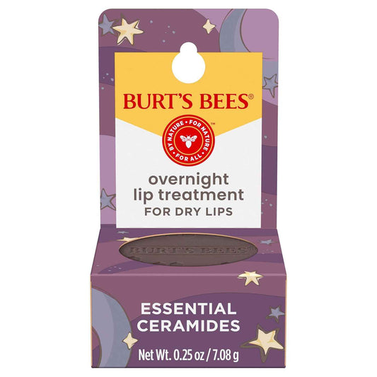 Burt's Bees Overnight Intensive Lip Treatment – Nightly Bedtime Self-Care Ritual for Hydrated Lips by Morning