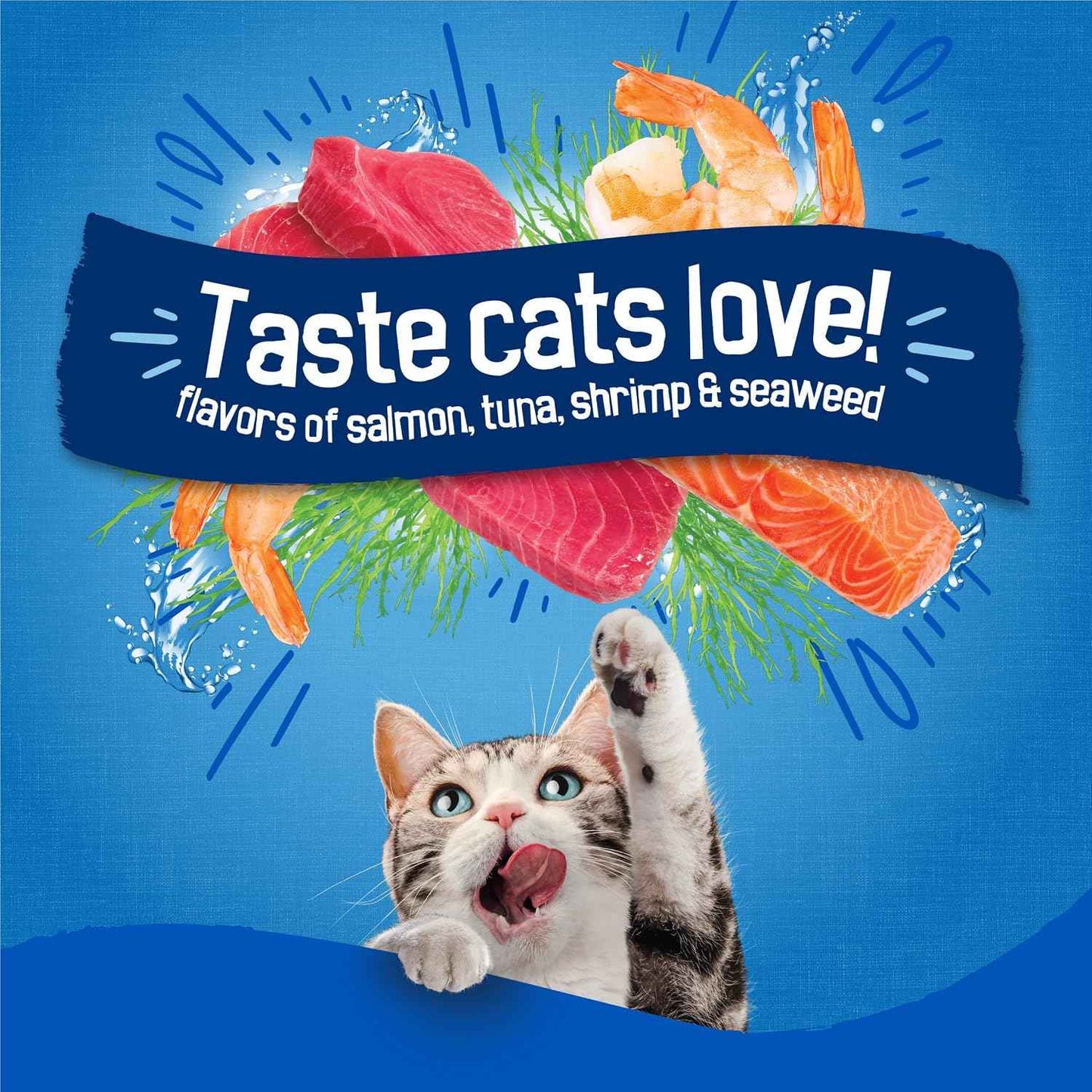 Purina Friskies Seafood Sensations Cat Kibble 22 lb. Salmon Tuna Shrimp - Practical Gift for the Multi-Cat Household Owner