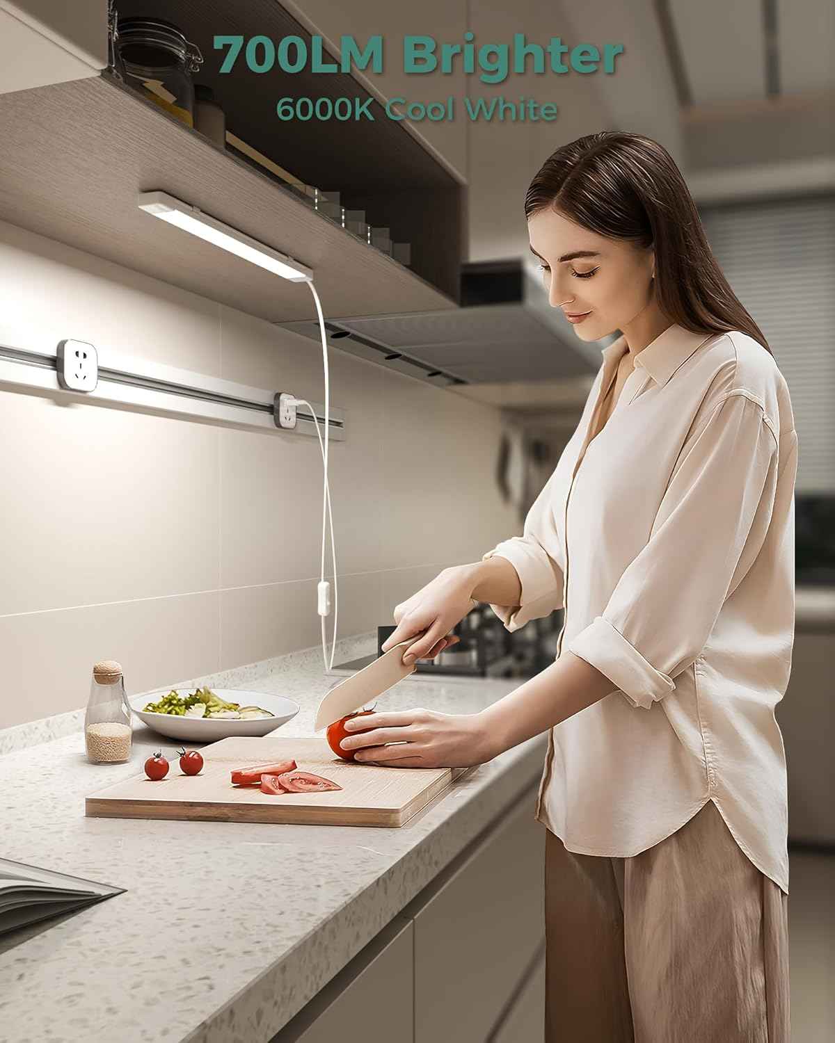 ASOKO 16 Inch Under Cabinet Light – Clean White LED Bar for Uncluttered Counters and Intentional Small Spaces
