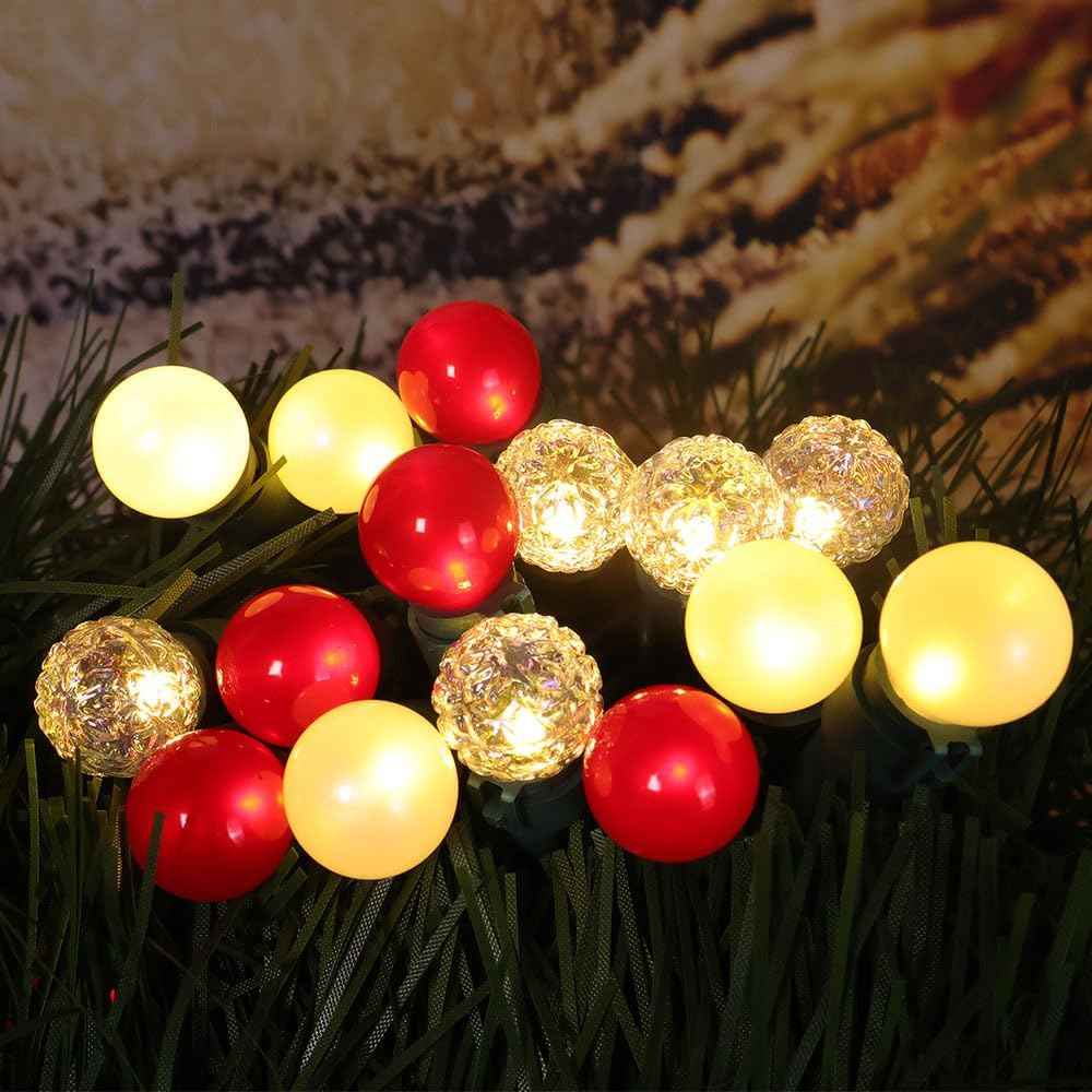 Addlon Pearlized G15 Globe String Lights – Patio and Backyard Holiday Decor with Waterproof Connectable Design Up to 684ft