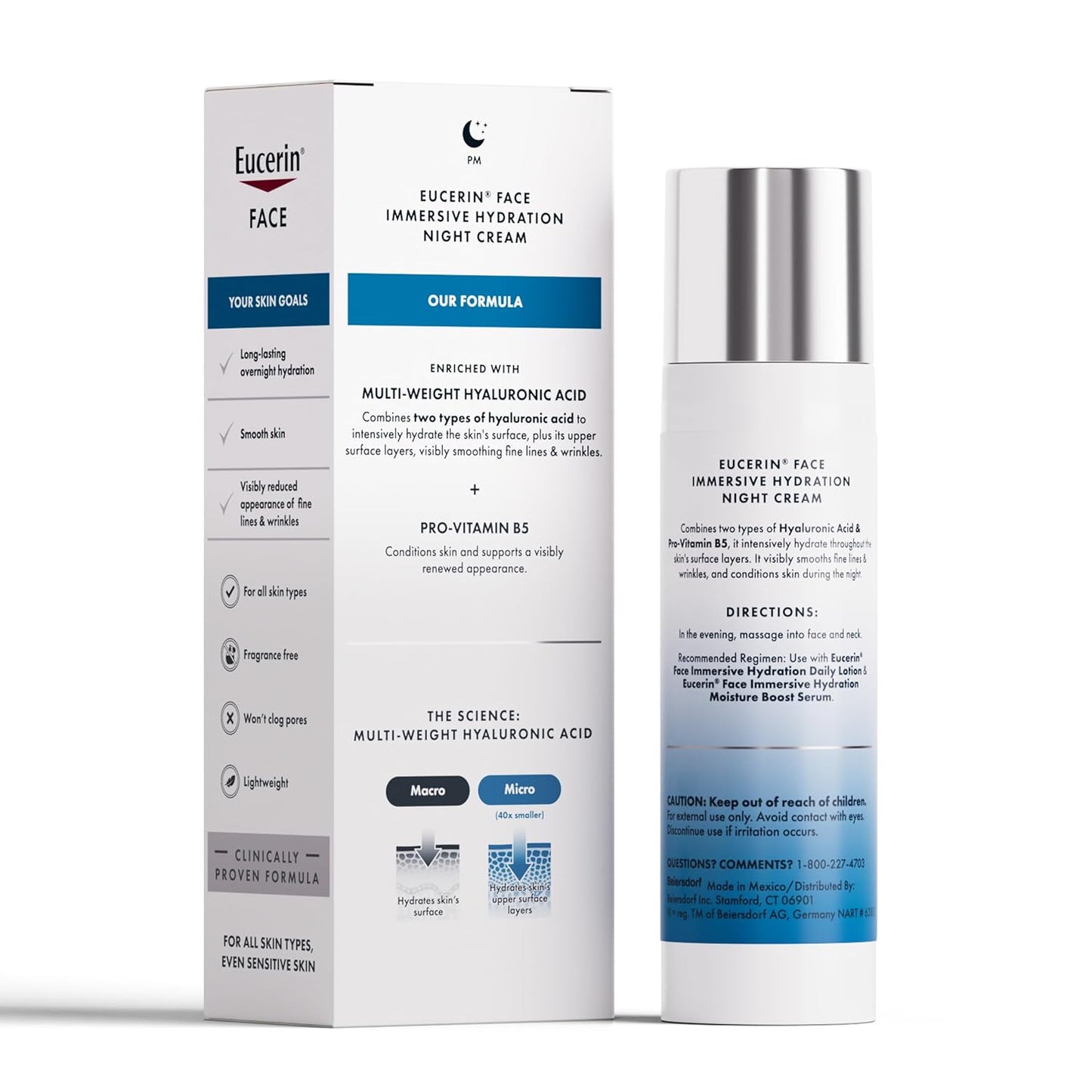Eucerin Immersive Hydration Night Cream – Dermatologist-Formulated Luxury Moisturizer for Elegant Skincare