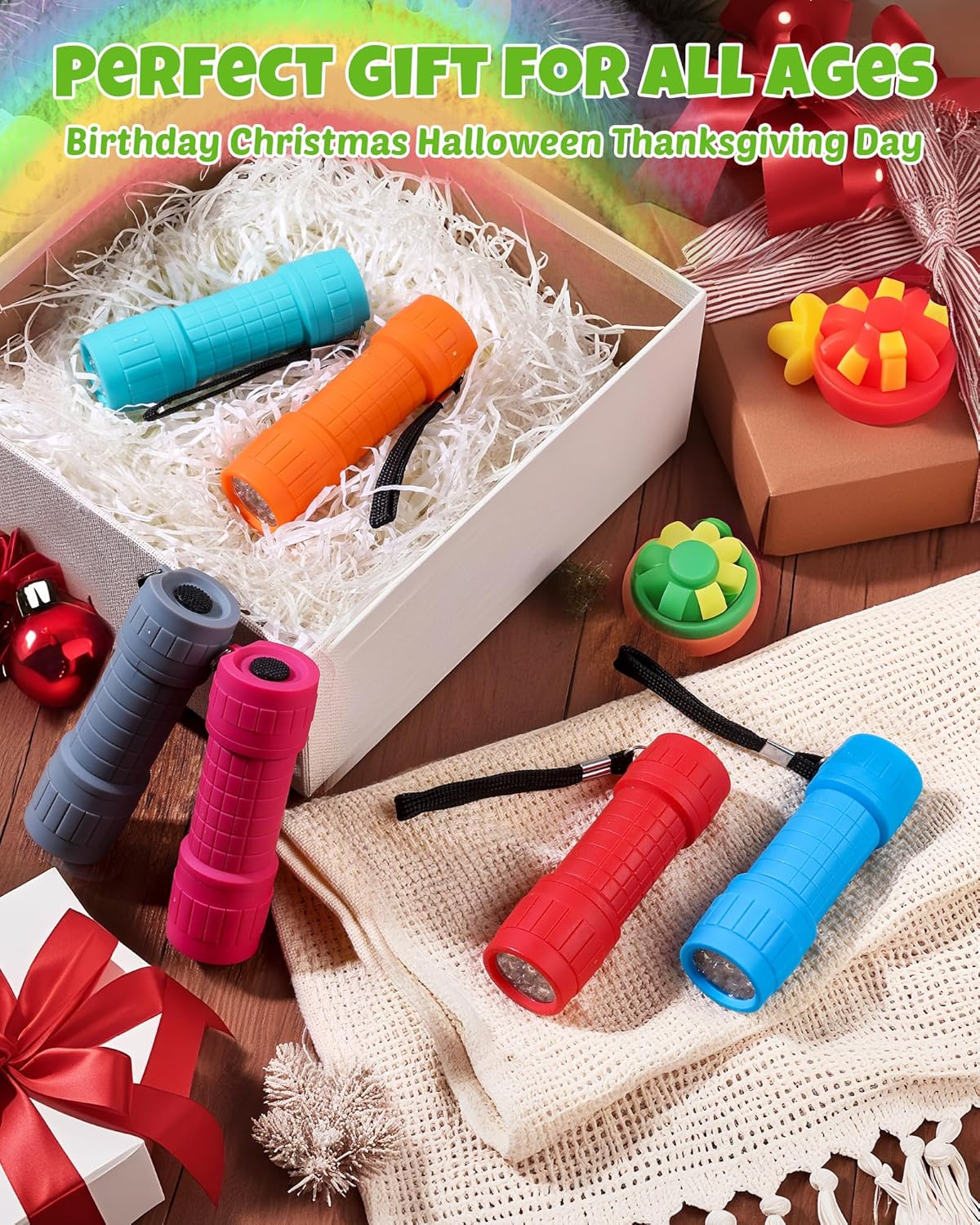EverBrite 9-LED Flashlight 4-Pack – Weather-Friendly Portable Light for Patio, Picnic, and Backyard Gatherings