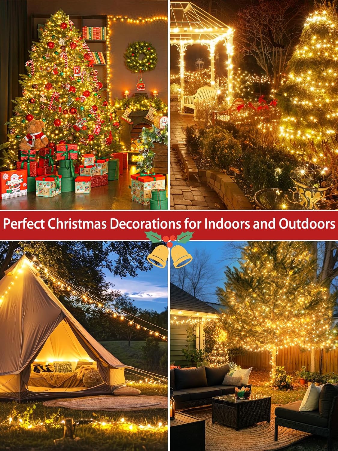 Everglow 66FT LED String Lights – Cozy Living Room Decor with Warm White Glow and 13 Lighting Modes