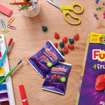 Funables Fruity Snacks, 70 Calorie Mixed Berry Pouches for Calorie Counting and Weight Management