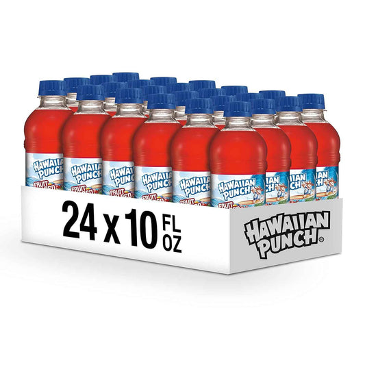 Hawaiian Punch 10oz Bottles 24 Pack – Low Calorie Vitamin C Drink for Mindful Afternoon Snacking and Hydration Routines