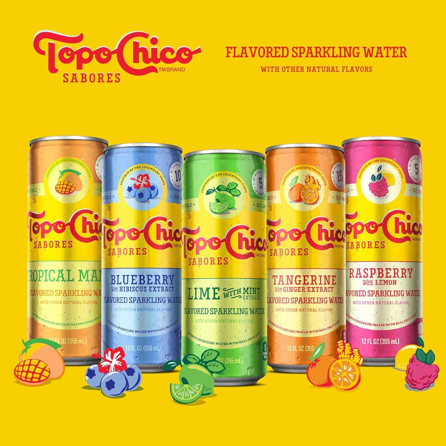Topo Chico Sabores Raspberry with Lemon – Premium Mineral-Infused Sparkling Water for Elegant Dinner Parties, 12oz 8pk