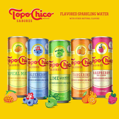 Topo Chico Sabores Raspberry with Lemon – Premium Mineral-Infused Sparkling Water for Elegant Dinner Parties, 12oz 8pk