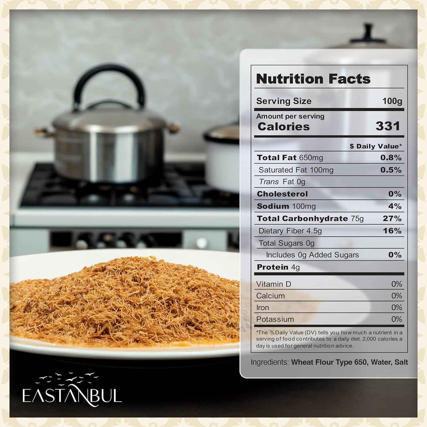 Eastanbul Baked Shredded Fillo – Plant-Based Pastry Threads for Mindful Baking and Dairy-Free Turkish Sweets