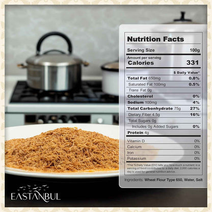 Eastanbul Baked Shredded Fillo – Plant-Based Pastry Threads for Mindful Baking and Dairy-Free Turkish Sweets