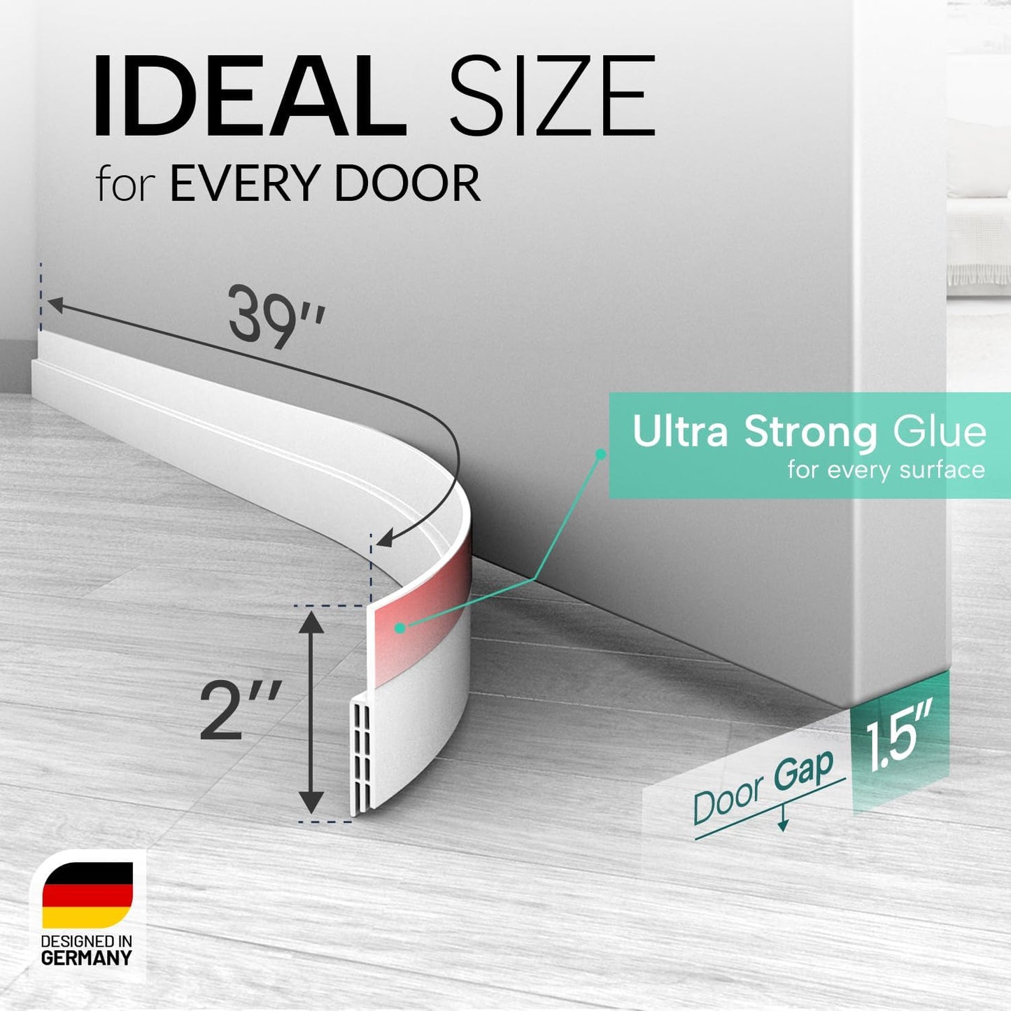 exceptionally strong adhesive compatible with any door surface