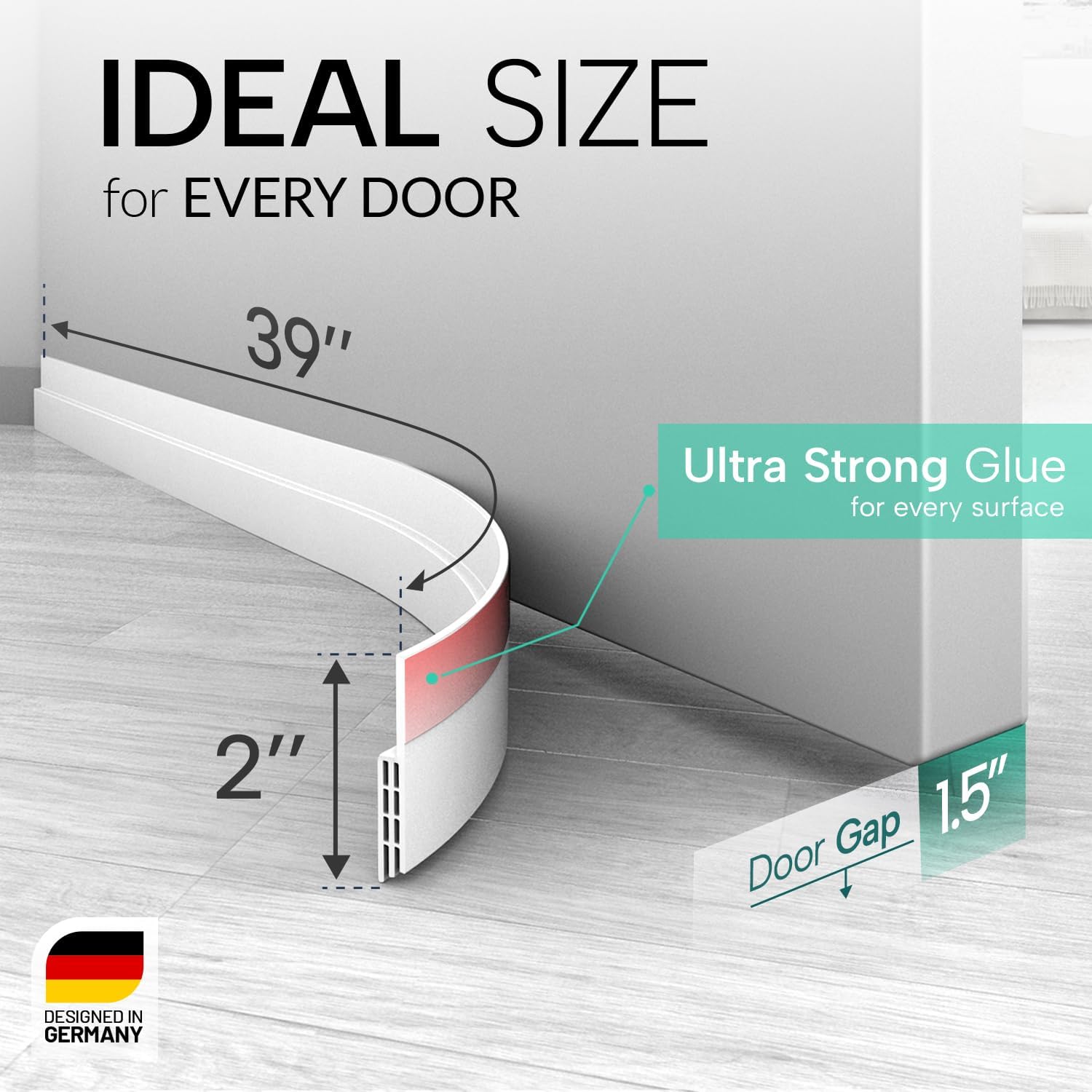 exceptionally strong adhesive compatible with any door surface