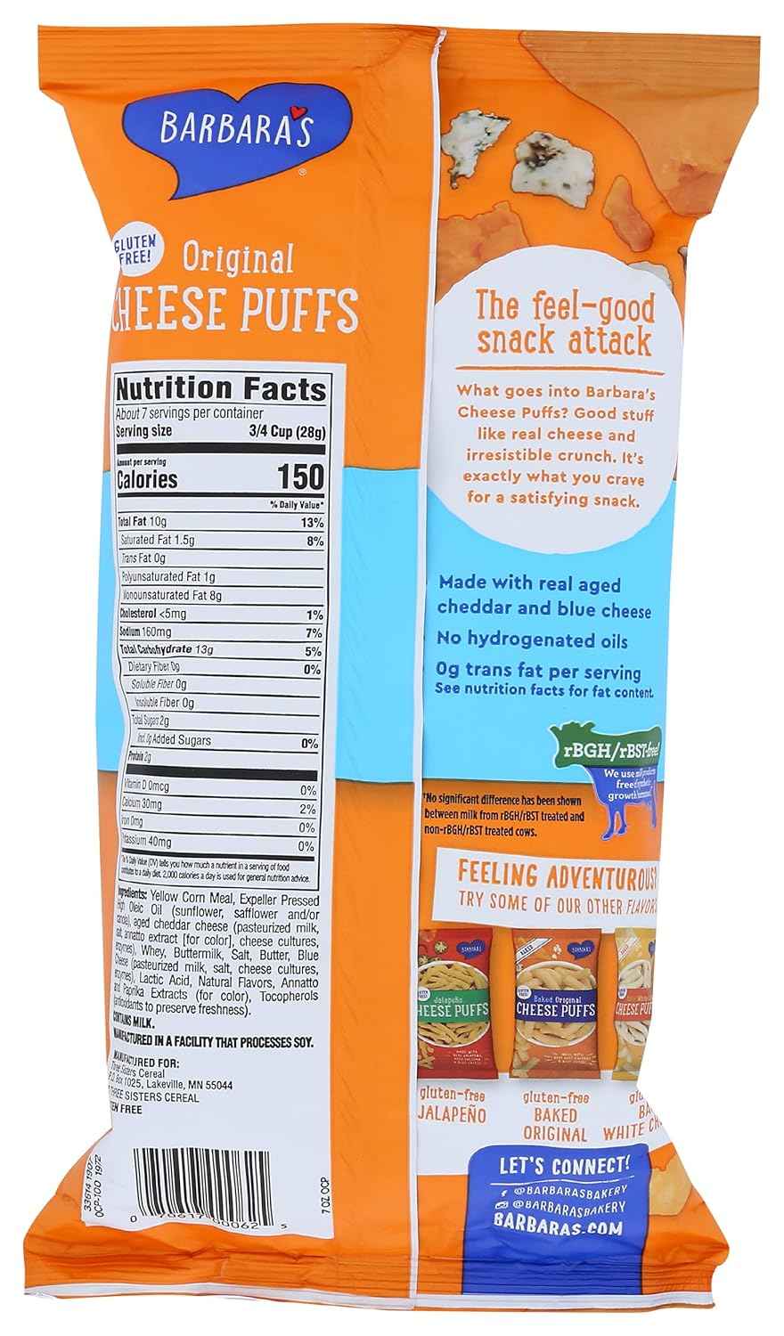 Barbara's Bakery Original Cheese Puffs 7 oz – Simple Pantry Snack for Intentional Kitchens