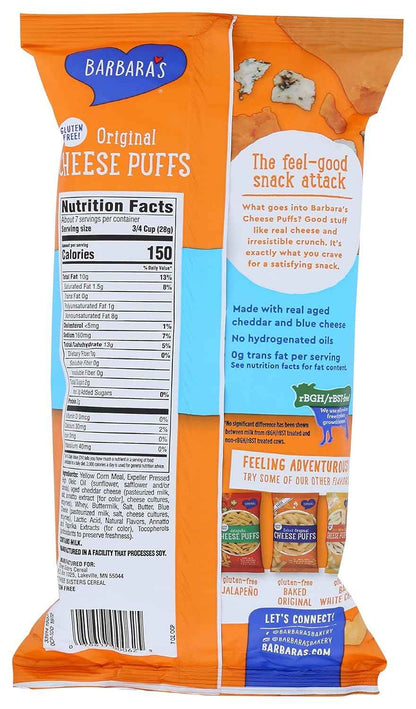 Barbara's Bakery Original Cheese Puffs 7 oz – Simple Pantry Snack for Intentional Kitchens
