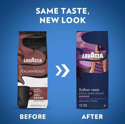 Lavazza Italian Roast Ground Coffee 12oz — Maximum-Strength Pre-Ground Brew for Focused Home Office Mornings