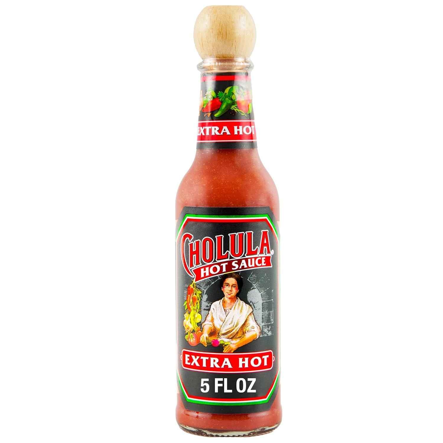 Cholula Hot Sauce Extra Hot – Simple Everyday Egg and Pizza Topping, 5 oz Glass Bottle