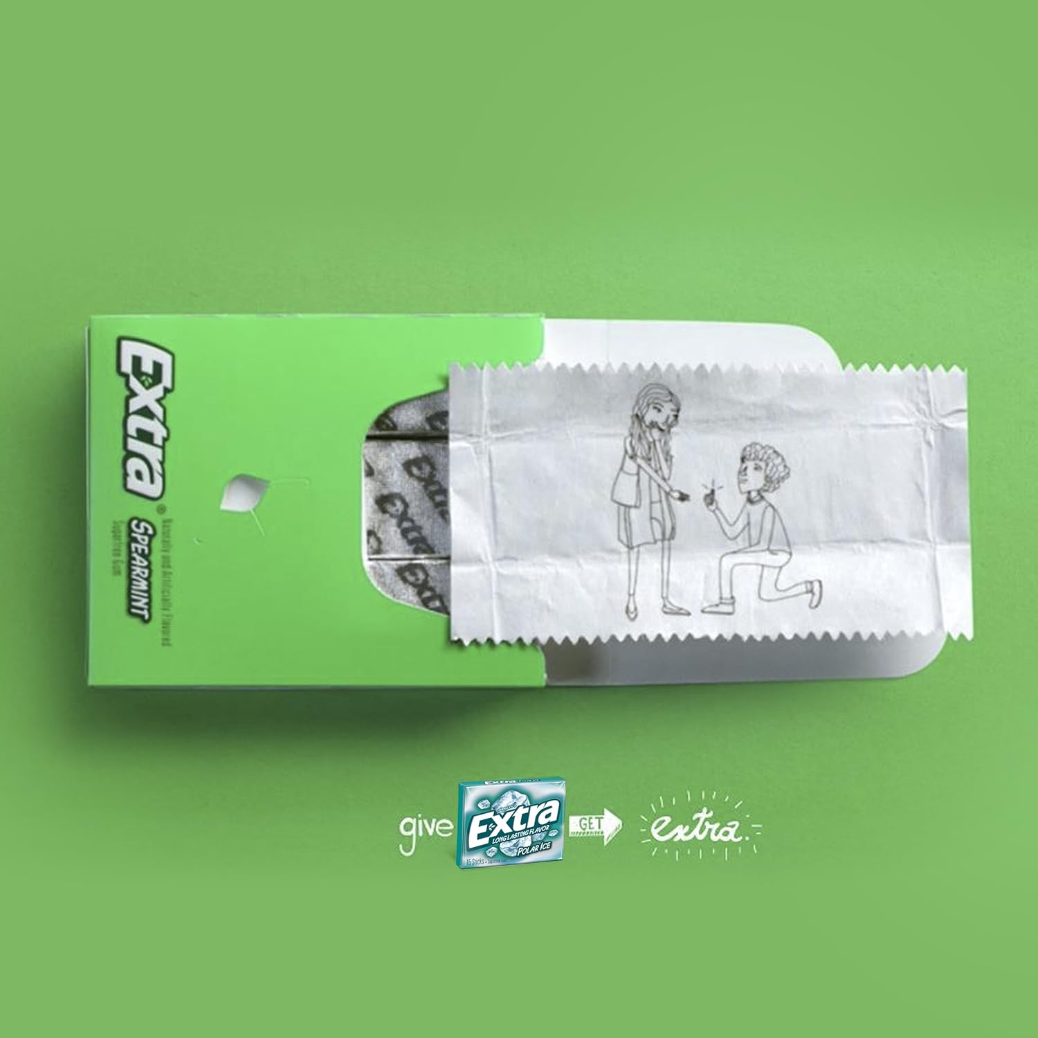 Extra Polar Ice Sugarfree Gum – Portable Chewing Gum for Outdoor Adventures, Pack of 2 (90 ct)