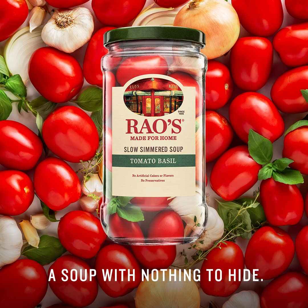 Rao's Made for Home Tomato Basil Soup, 16oz Jar – Wholesome Italian Comfort Food for Mindful Lunch Prep