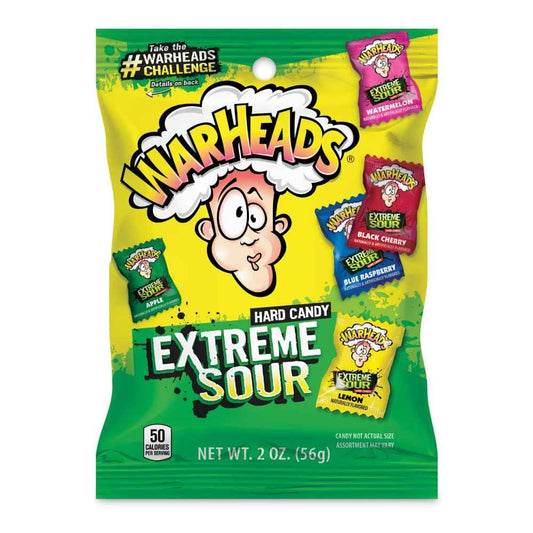 WARHEADS Extreme Sour Hard Candy Variety Pack 2 oz Bag After School Treat for Kids Backpacks and Playdates
