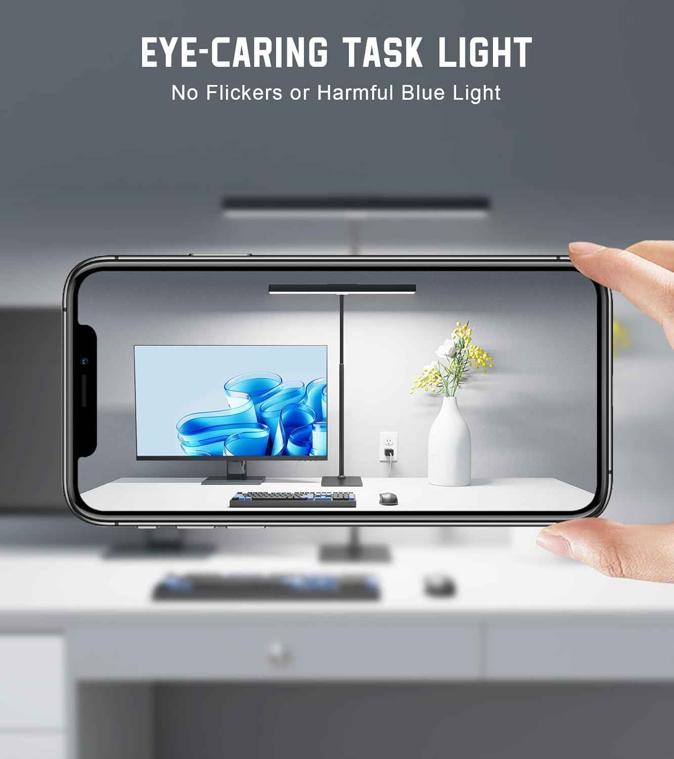 GlowStar Eye-Caring LED Reading Lamp for Bedside, Flicker-Free Warm to Cool Light for Wind-Down Evenings and Long Reading Sessions