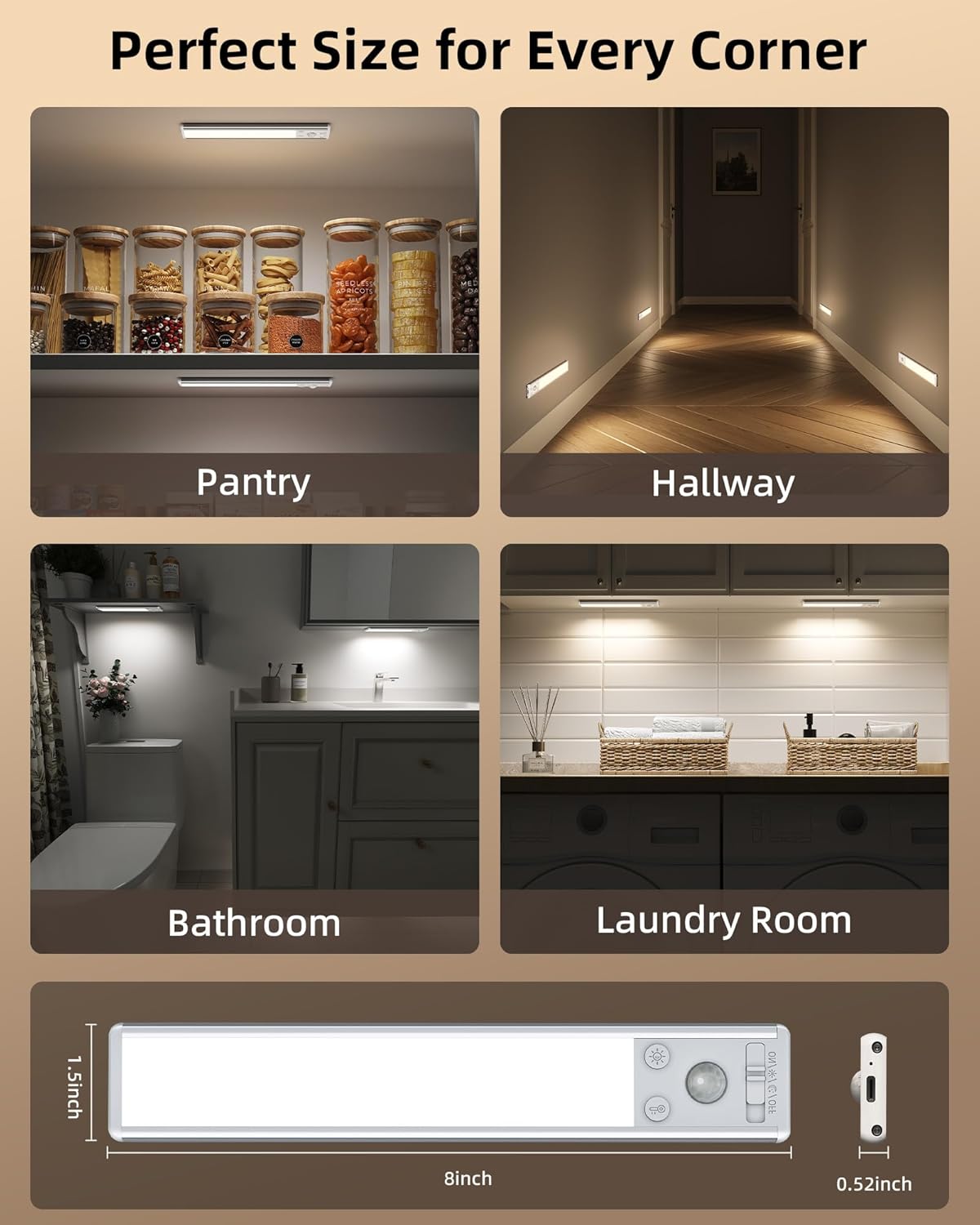 EZVALO Wireless Puck Light – Brushed Aluminum Profile, Adhesive Mount for Clutter-Free Interiors