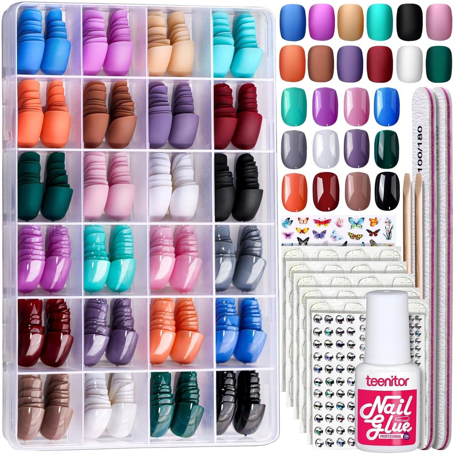 Teenitor_24Pack_Short_Press_On_Nails,_576Pcs_Short_Round_Press_On_Nails,_Short_Matte_Press_On_Nails,_Short_Glossy_Press_On_Nails,_Short_Fake_Nails_With_Nail_Glue