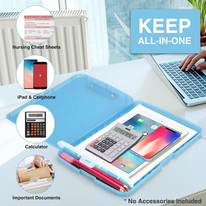 Sooez_Glitter_Clipboard_with_Storage,_High_Capacity_Storage_Clipboard_with_Pen_Holder,_Cute_Clip_Boards_8.5x11_with_Low_Profile_Clip,_Sparkle_Plastic_Clipboard_Case_Box_for_Women,_Side_Opening