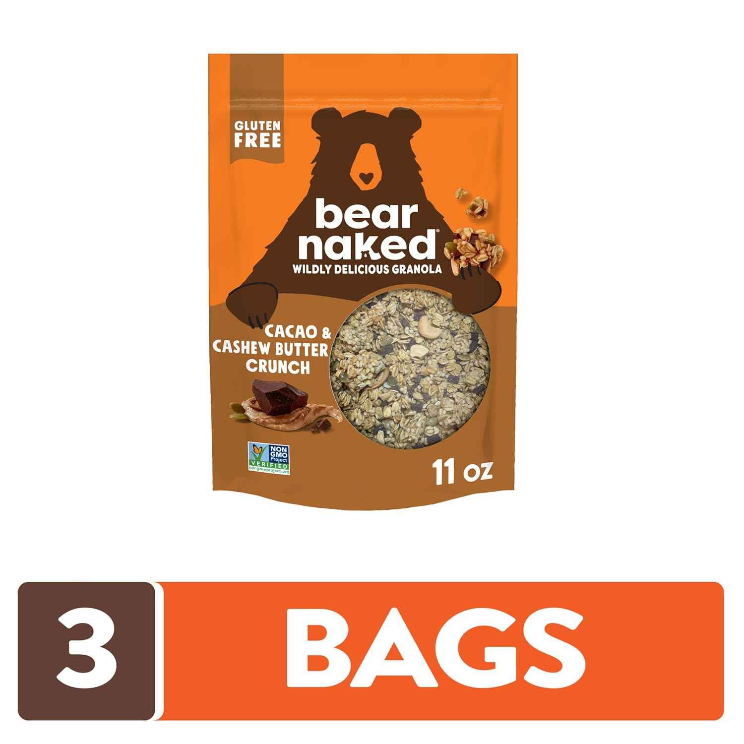 Bear Naked Cacao and Cashew Butter Crunch Granola – Thoughtful Vegan Snack Gift for Health-Conscious Friends