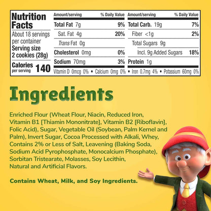 Keebler Fudge Stripes Original Cookies Family Size, 17.3 Oz. – Lunchbox Treat for School-Age Kids