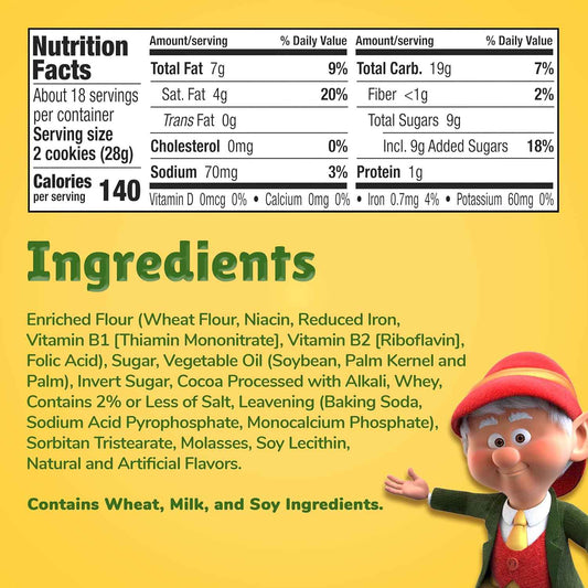 Keebler Fudge Stripes Original Cookies Family Size, 17.3 Oz. – Lunchbox Treat for School-Age Kids