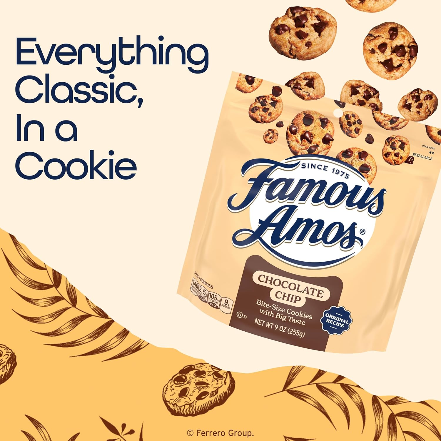 Famous Amos Original Bite-Size Cookies, Thoughtful Stocking Stuffer and Halloween Treat Alternative, 9 oz