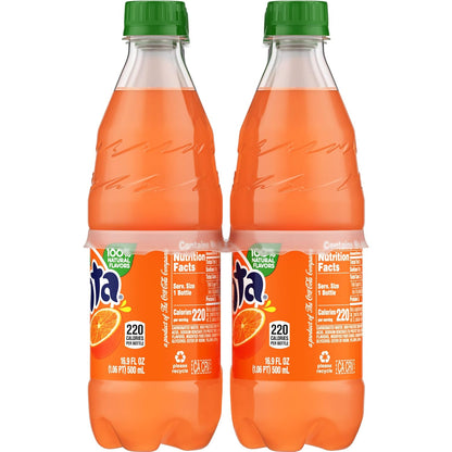 Fanta Orange Soda – Camping and Park Drink, Travel-Friendly 6 Pack of 16.9 fl oz Bottles