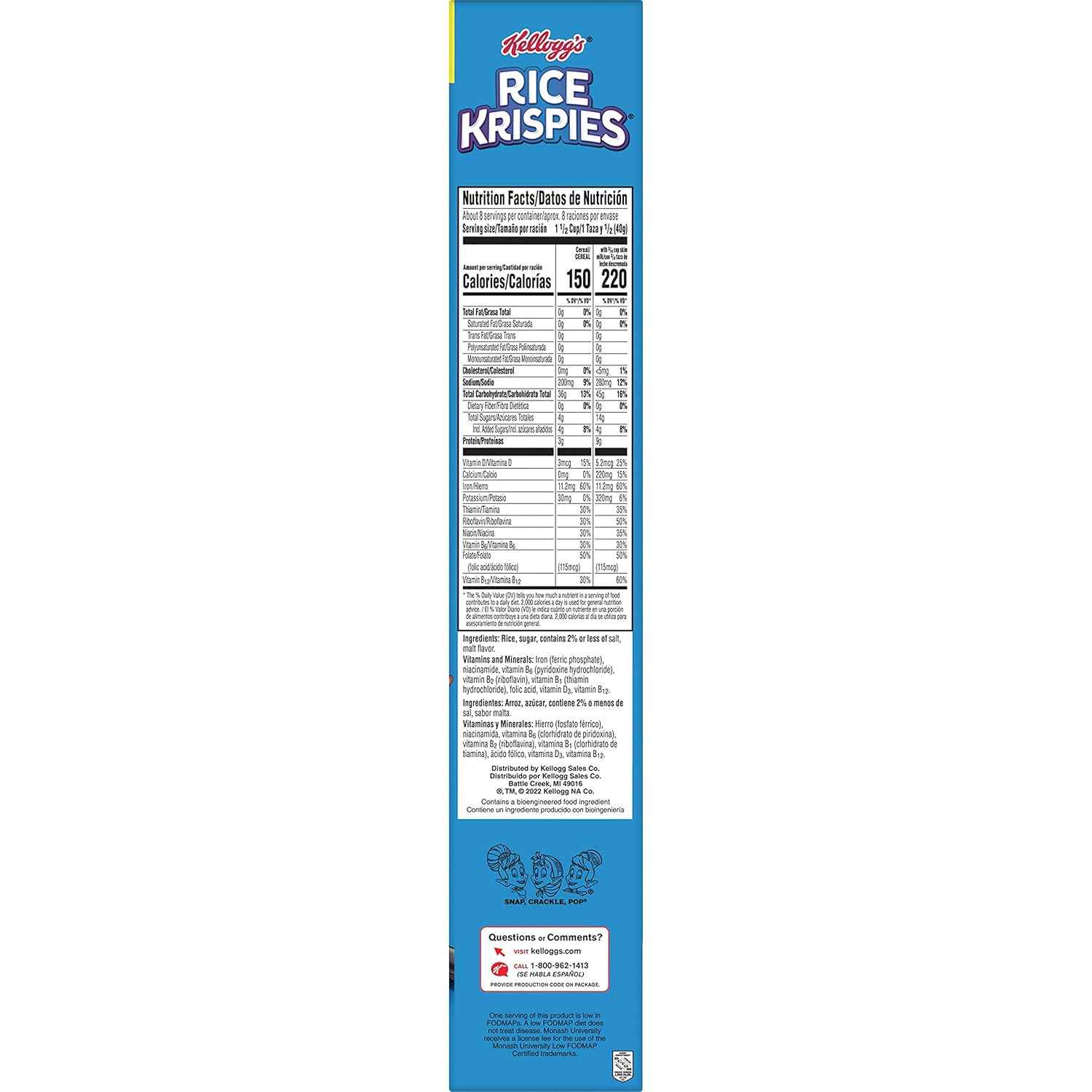 Kellogg's Rice Krispies Cereal – Nostalgic Saturday Morning Gift for the Camp-Style Breakfast Setting, 24oz
