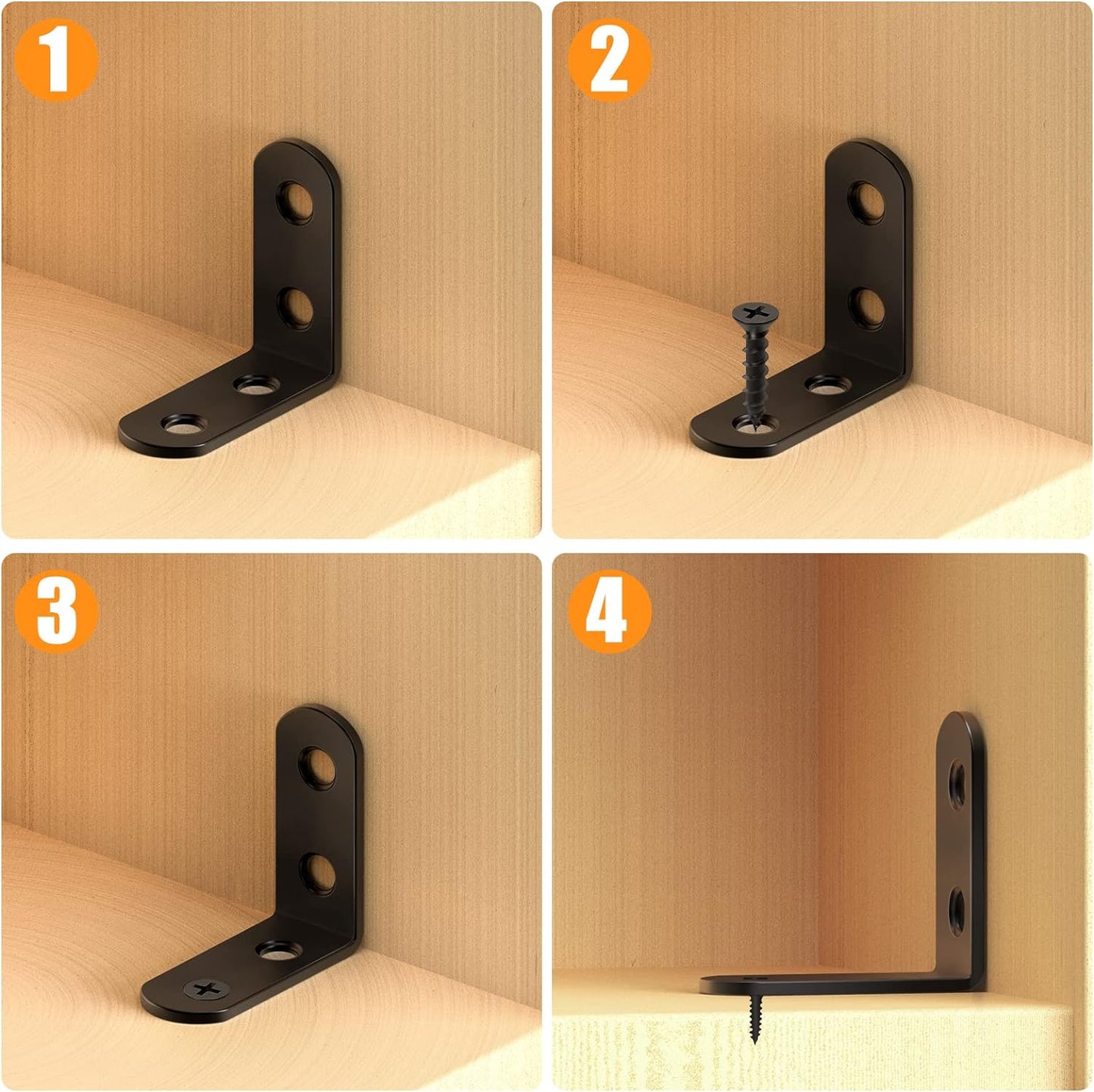 FATLODA L Bracket Kit – Furniture Safety Hardware for Securing Bookcases to the Wall in Kids' Rooms