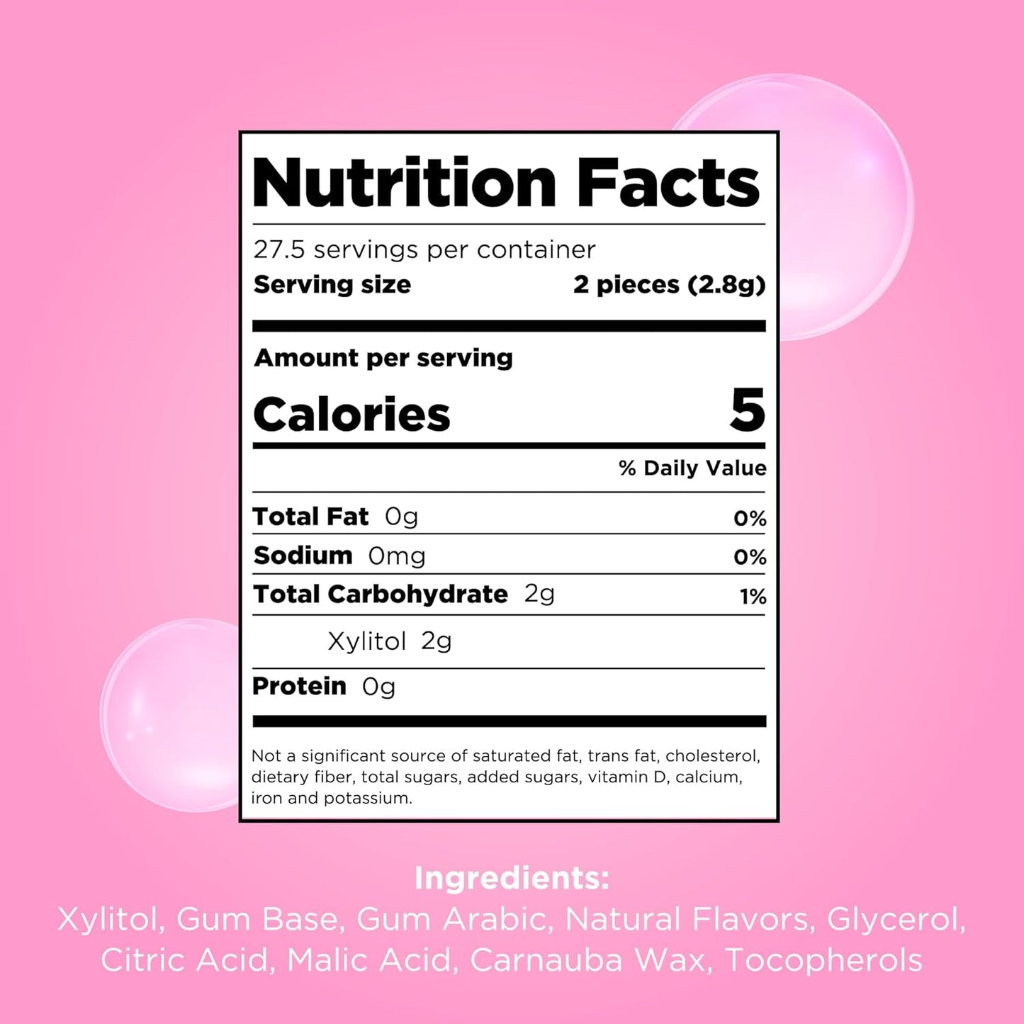 PUR_Gum_|_Aspartame_Free_Chewing_Gum_|_100%_Xylitol_|_Natural_Bubblegum_Flavored_Gum,_55_Pieces_(Pack_of_1)