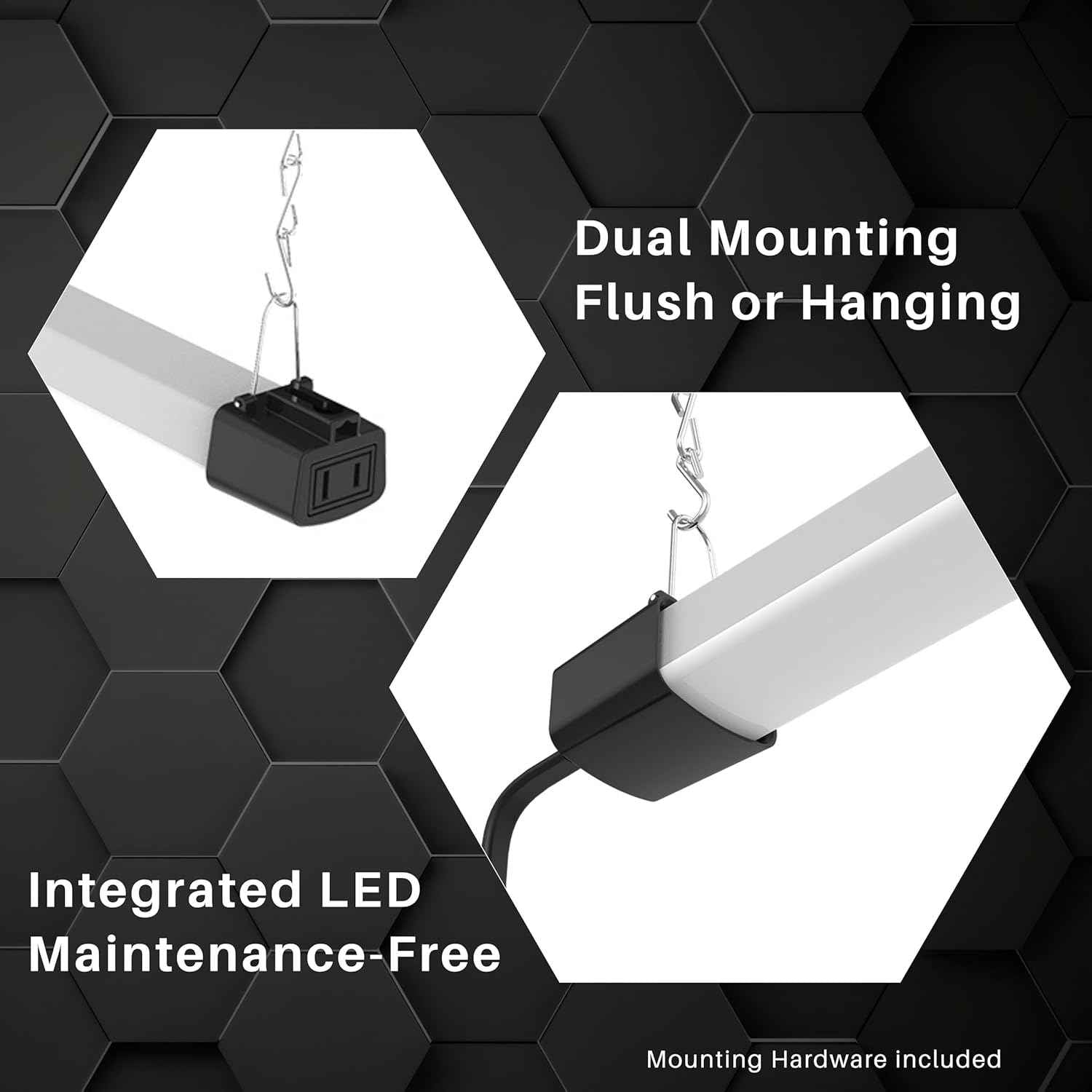 Quarterback 4FT LED Shop Light 40W FCC Certified Driver for Garage and Utility Room Task Lighting