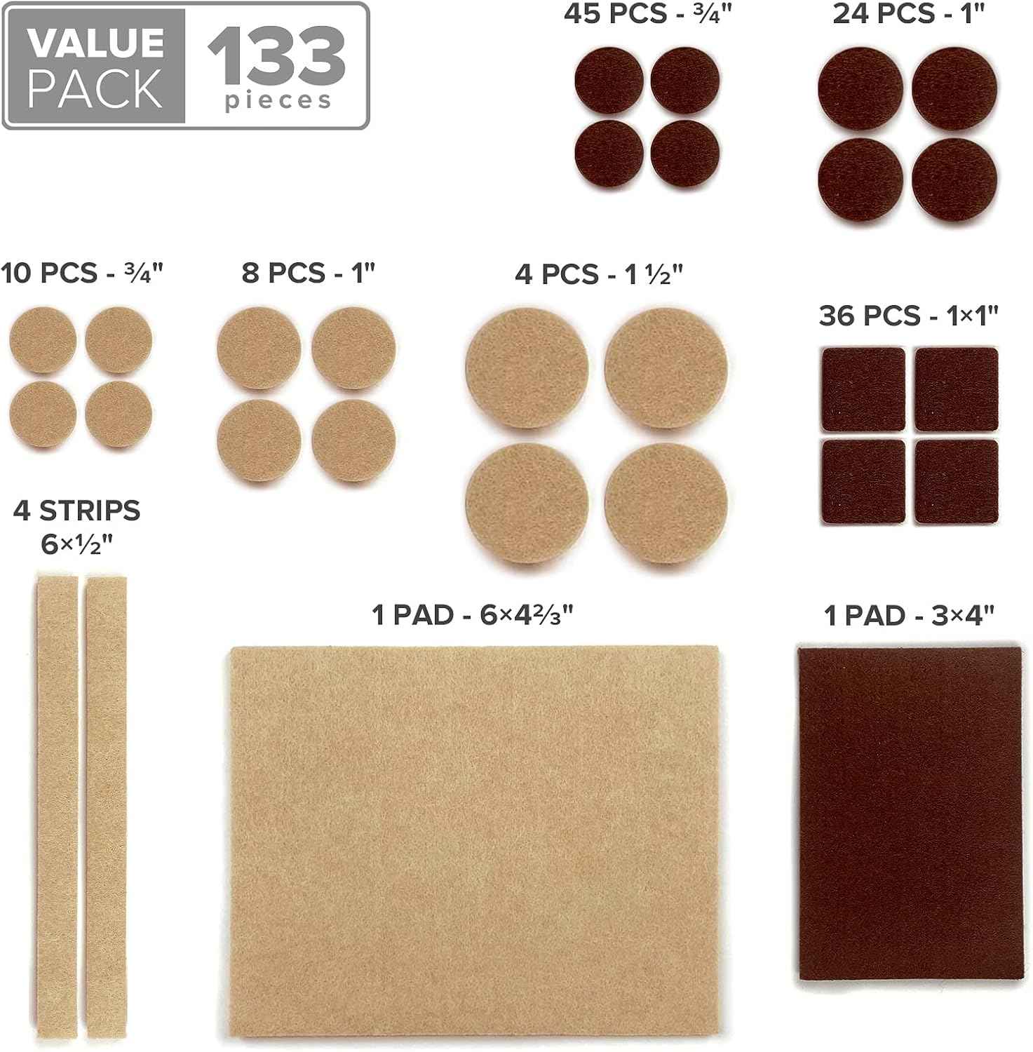 X-PROTECTOR 133-Piece Floor Protector Set – Thoughtful Hostess and Housewarming Gift for Anyone With Hardwood Floors
