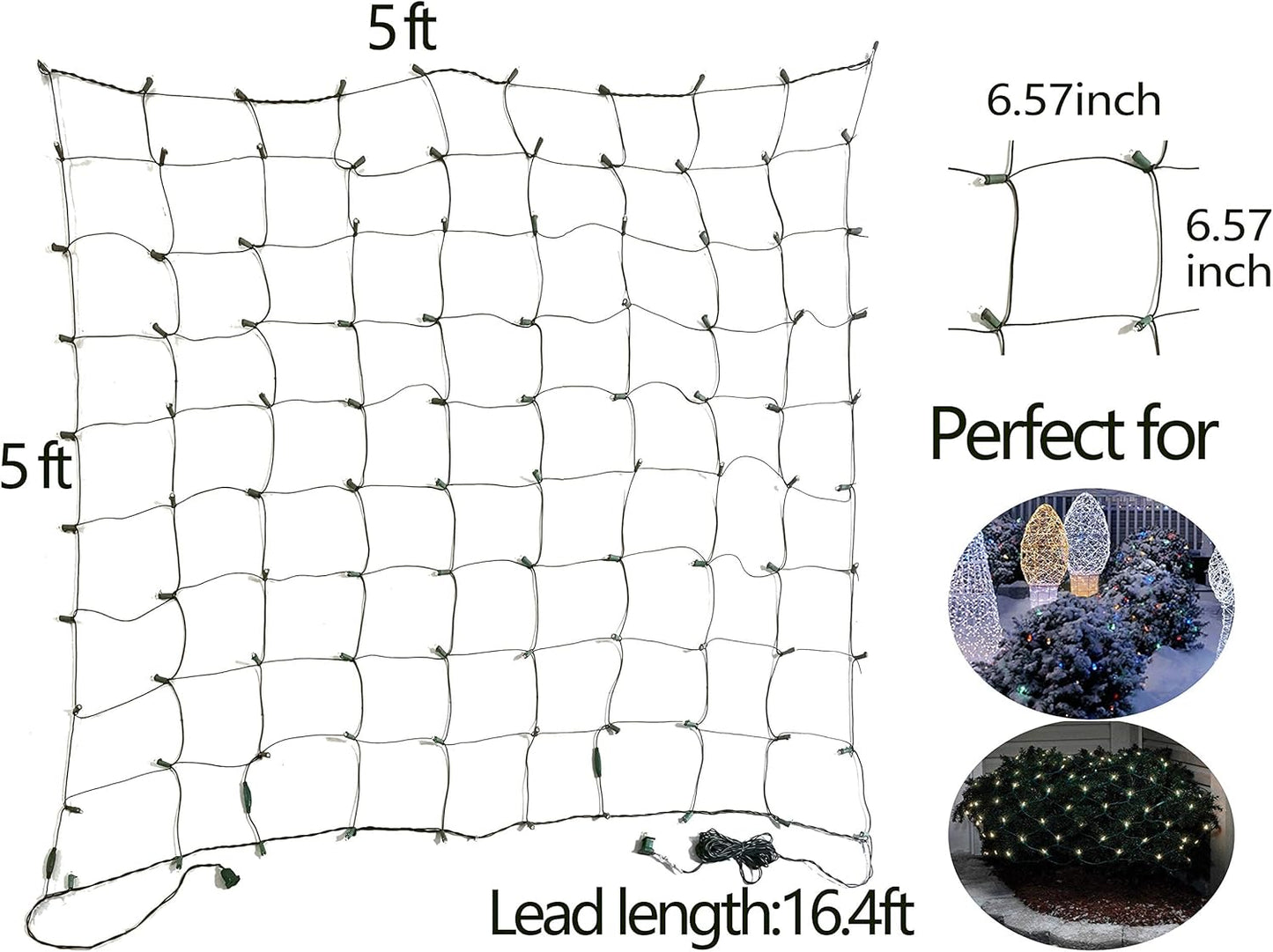 FestoonNET Pro – UL Certified Flameless LED Net Lights, Family-Safe Holiday Lighting for Bushes and Shrubs