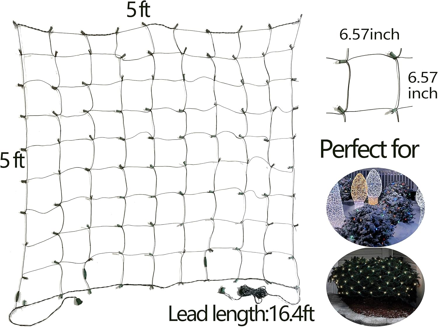 FestoonNET Pro – UL Certified Flameless LED Net Lights, Family-Safe Holiday Lighting for Bushes and Shrubs
