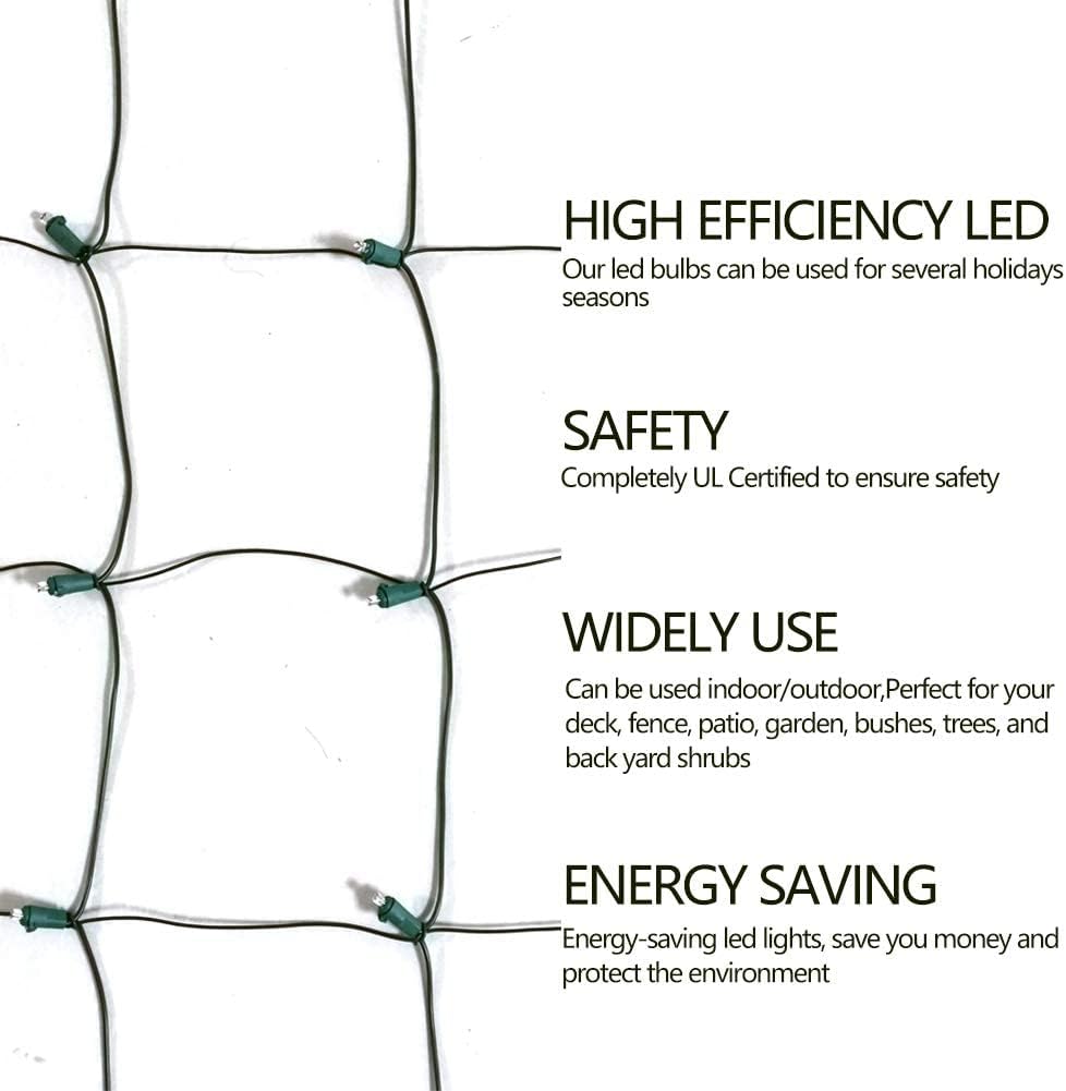 FestoonNET Pro – UL Certified Flameless LED Net Lights, Family-Safe Holiday Lighting for Bushes and Shrubs