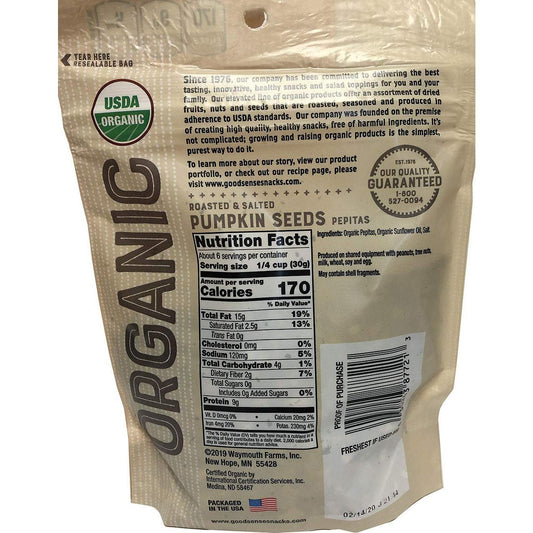 Good_Sense_Roasted_&_Salted_Organic_Pumpkin_Seeds_(Pepitas),_Non-GMO_&_All_Natural,_6_Ounce_Resealable_Bag